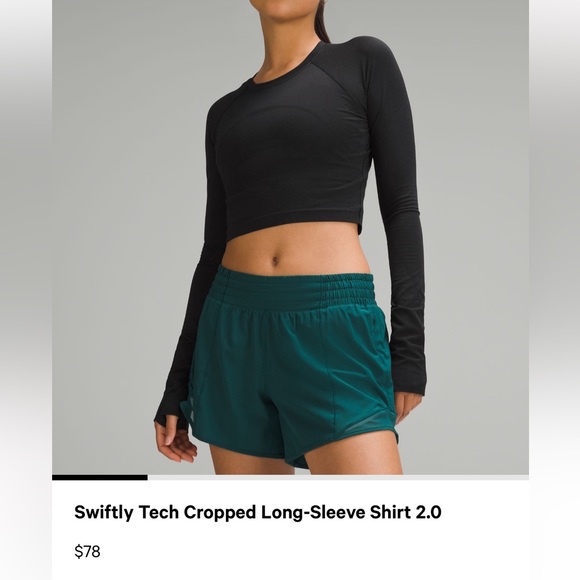 lululemon athletica Tops - LULULEMON SWIFTLY TECH CROPPED LONG SLEEVE